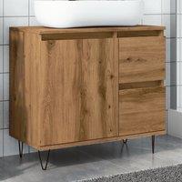 Berkfield Home Sink Cabinet Artisan Oak 65x33x60 cm Engineered Wood in Brown | Size: 65 x 33 x 60 cm