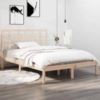 Berkfield Home Bed Frame Solid Wood 135x190 cm Double in Brown