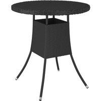 Berkfield Home Garden Table Black 70x70x73 cm Poly Rattan | Size: 70 x 70 x 73 cm
