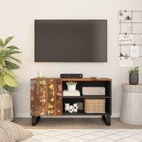 Berkfield Home TV Cabinet 80x33x46 cm Solid Wood Reclaimed&Engineered Wood in Brown | Size: 80 x 33 x 46 cm