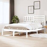 Berkfield Home Bed Frame White Solid Wood Pine 140x200 cm