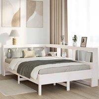 Berkfield Home Bookcase Bed without Mattress White 120x200 cm Solid Wood Pine | Size: Small Double