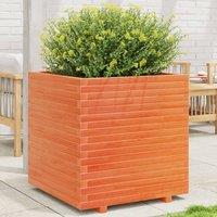Berkfield Home Garden Planter Wax Brown 70x70x72.5 cm Solid Wood Pine