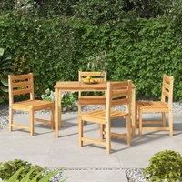 Berkfield Home 5 Piece Garden Dining Set Solid Wood Teak in Brown