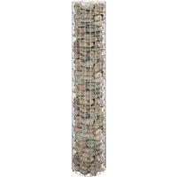 Berkfield Home Circular Gabion Pole Galvanised Steel 30x150 cm in Silver | Size: 30x150 cm