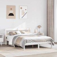 Berkfield Home Bed Frame without Mattress White 135x190 cm Double Solid Wood Pine