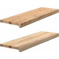 Berkfield Home Window Sills 2 pcs Untreated 80x25x2 cm Solid Wood Oak in Brown | Size: Medium
