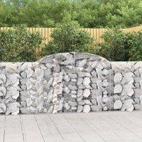 Berkfield Home Arched Gabion Baskets 5 pcs 300x30x100/120 cm Galvanised Iron in Silver