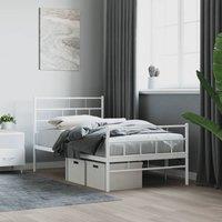 Berkfield Home Metal Bed Frame with Headboard & Footboard White 90x200 cm