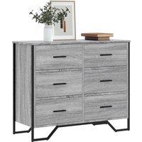 Berkfield Home Chest of Drawers Grey Sonoma 91x35.5x74.5 cm Engineered wood