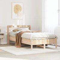 Berkfield Home Bed Frame without Mattress 120x200 cm Solid Wood Pine in Brown | Size: Small Double