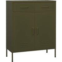 Berkfield Home Storage Cabinet Olive Green 80x35x101.5 cm Steel