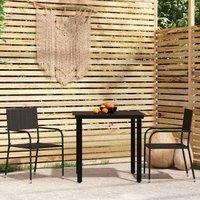 Berkfield Home 3 Piece Garden Dining Set Black