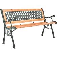 Berkfield Home Garden Bench 116 cm Cast Iron & Solid Wood Fir in Brown