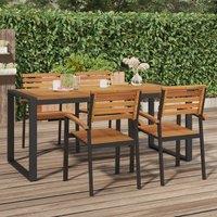 Berkfield Home Garden Table with U-shaped Legs 180x90x75 cm Solid Wood Acacia in Brown | Size: 180 x 90 x 75 cm