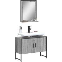 Berkfield Home 2 Piece Bathroom Cabinet Set Grey Sonoma Engineered Wood