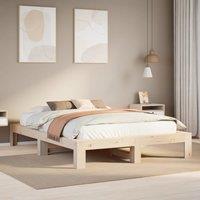 Berkfield Home Bed Frame without Mattress 140x200 cm Solid Wood Pine in Brown