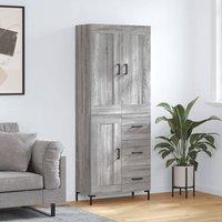 Berkfield Home Highboard Grey Sonoma 69.5x34x180 cm Engineered Wood