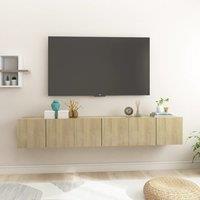 Berkfield Home Hanging TV Cabinets 3 pcs Sonoma Oak 60x30x30 cm in Brown | Size: 60 x 30 x 30 cm
