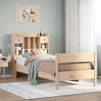 Berkfield Home Bookcase Bed without Mattress 75x190 cm Small Single Solid Wood Pine in Natural