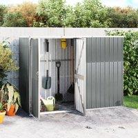 Berkfield Home Garden Tool Shed Grey 225x89x161 cm Galvanised Steel | Size: 225 x 89 x 161 cm