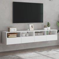 Berkfield Home TV Wall Cabinets 2 pcs White 80x30x30 cm Engineered Wood | Size: 80 x 30 x 30 cm