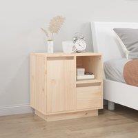 Berkfield Home Bedside Cabinet 50x34x50 cm Solid Wood Pine in Brown | Size: 50 x 34 x 50 cm