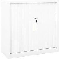 Berkfield Home Sliding Door Cabinet White 90x40x90 cm Steel | Size: 90 x 40 x 90 cm