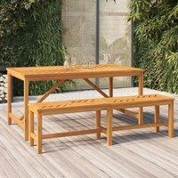 Berkfield Home Garden Dining Table 150x90x74 cm Solid Wood Acacia in Brown | Size: 150 x 90 x 74 cm