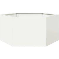 Berkfield Home Garden Planter White Hexagon 104x90x45 cm Steel | Size: 104 x 90 x 45 cm