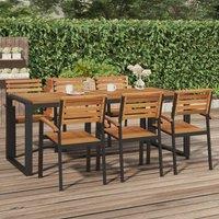 Berkfield Home Garden Table with U-shaped Legs 200x90x75 cm Solid Wood Acacia in Brown | Size: 200 x 90 x 75 cm