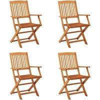 Berkfield Home Folding Garden Chairs 4 pcs Solid Eucalyptus Wood in Brown