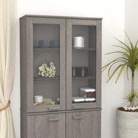 Berkfield Home Top for Highboard HAMAR Light Grey 85x35x100cm Solid Wood Pine | Size: 85 x 35 x 100 cm