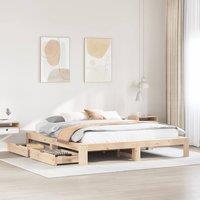 Berkfield Home Bed Frame without Mattress 200x200 cm Solid Wood Pine in Brown