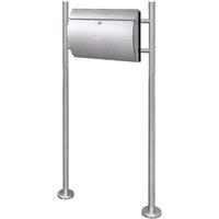 Berkfield Home Mailbox on Stand Stainless Steel in Silver