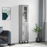 Berkfield Home Highboard Grey Sonoma 34.5x34x180 cm Engineered Wood