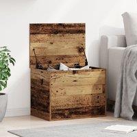 Berkfield Home Storage Box with Lid Old Wood 60x42x46 cm Engineered Wood in Brown | Size: 60 x 42 x 46 cm