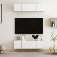 Berkfield Home TV Cabinets 4 pcs White 60x30x30 cm Engineered Wood | Size: 60 x 30 x 30 cm