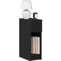 Berkfield Home Bedside Cabinet with Drawer Black Oak 20x36x60 cm | Size: 20 x 36 x 60 cm