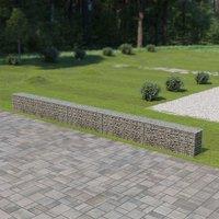 Berkfield Home Gabion Wall with Covers Galvanised Steel 600x30x50 cm in Silver | Size: 600 x 30 x 50 cm