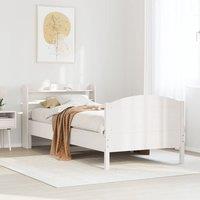 Berkfield Home Bed Frame without Mattress White 75x190 cm Small Single Solid Wood Pine