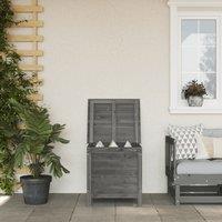 Berkfield Home Garden Storage Box Anthracite 50x49x56.5 cm Solid Wood Fir in Black