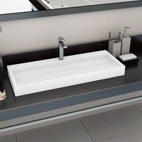 Berkfield Home Wash Basin 120x46x11 cm Mineral Cast/Marble Cast White | Size: 120 x 46 x 11 cm