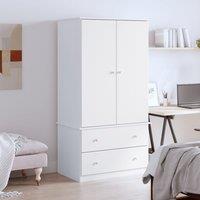 Berkfield Home Wardrobe ALTA White 90x55x170 cm Solid Wood Pine | Size: 90 x 55 x 170 cm