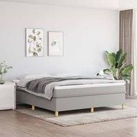 Berkfield Home Box Spring Bed Frame Light Grey 180x200cm Super King Fabric