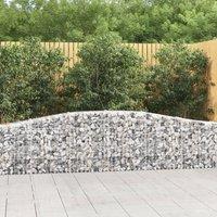 Berkfield Home Arched Gabion Baskets 3 pcs 400x30x60/80 cm Galvanised Iron in Silver