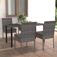 Berkfield Home 5 Piece Outdoor Dining Set with Cushions Poly Rattan Grey