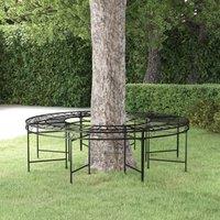 Berkfield Home Round Tree Bench 160 cm Black Steel