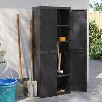 Berkfield Home Outdoor Storage Cabinet Black 65x37x165 cm PP | Size: 65 x 37 x 165 cm