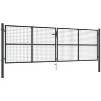Berkfield Home Mesh Garden Gate Galvanised Steel 400x175 cm Grey